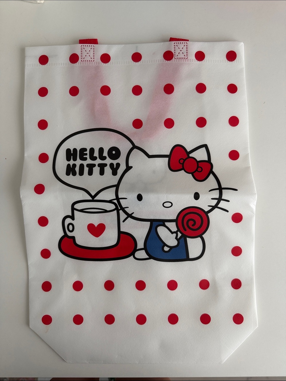 Brand New - Hello Kitty - White & Red Polka Dot - Bag - Gift - Tote - Shopping
